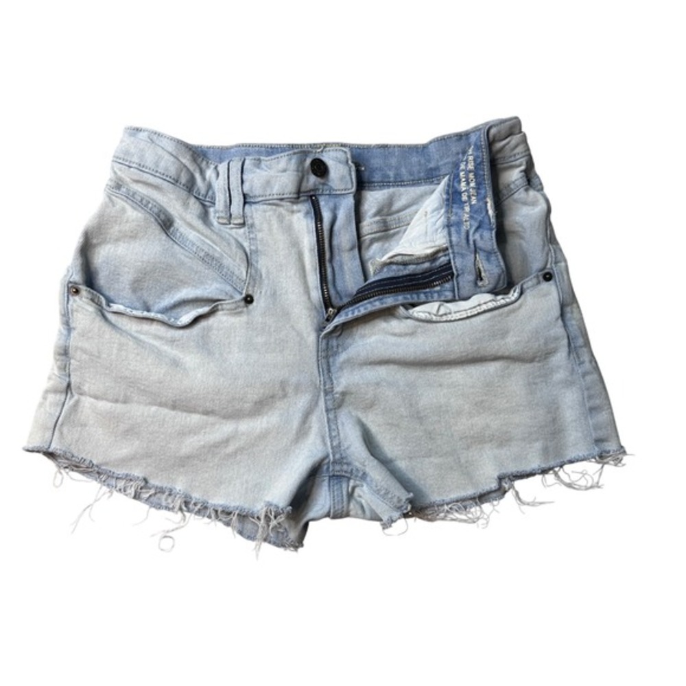 Wild Fable Jean Shorts Womens 4 Light Wash High Rise Mom Jean Raw Hem Denim‎